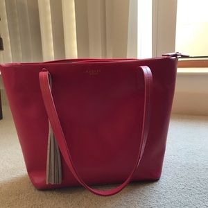 Radley pink leather tote bag